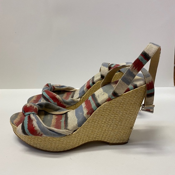 Splendid Multicolor Striped Fabric Stap Sandals - Picture 4 of 8